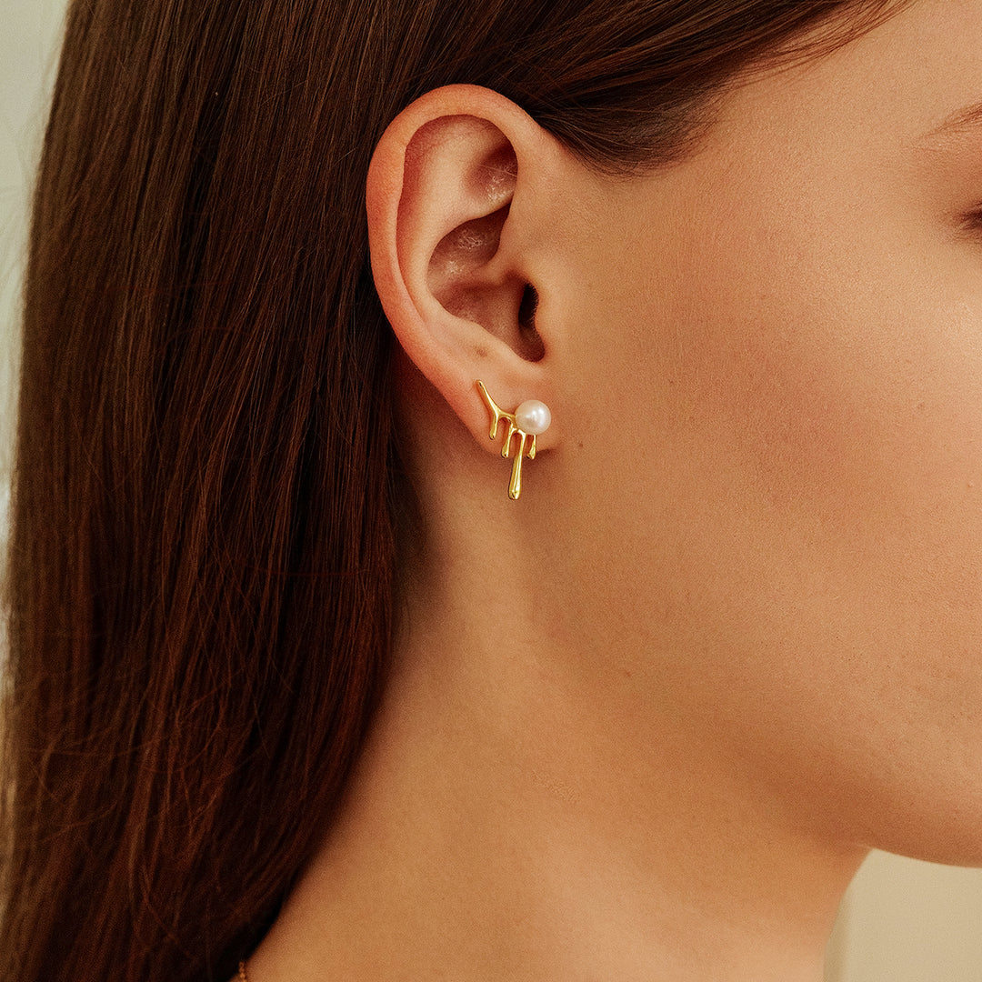 Freshwater Pearl Earrings WE00528 | FLUID - PEARLY LUSTRE