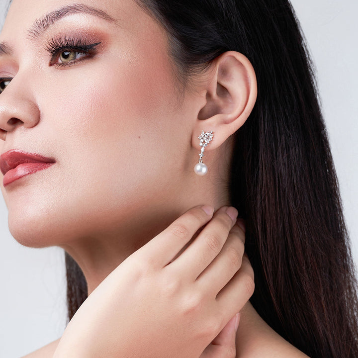 Freshwater Pearl Earrings WE00536 | Wedding Series - PEARLY LUSTRE