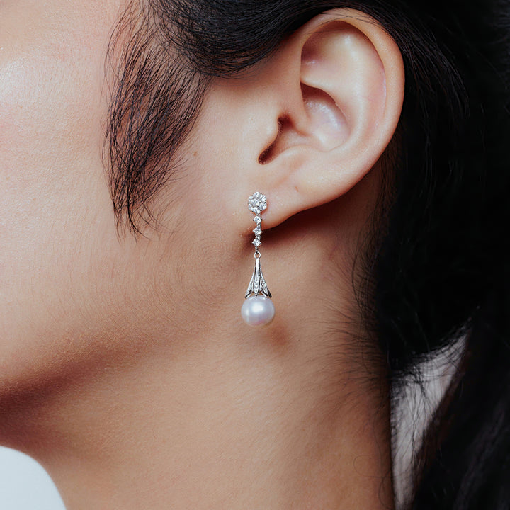 Elegant Freshwater Pearl Earrings WE00538 - PEARLY LUSTRE