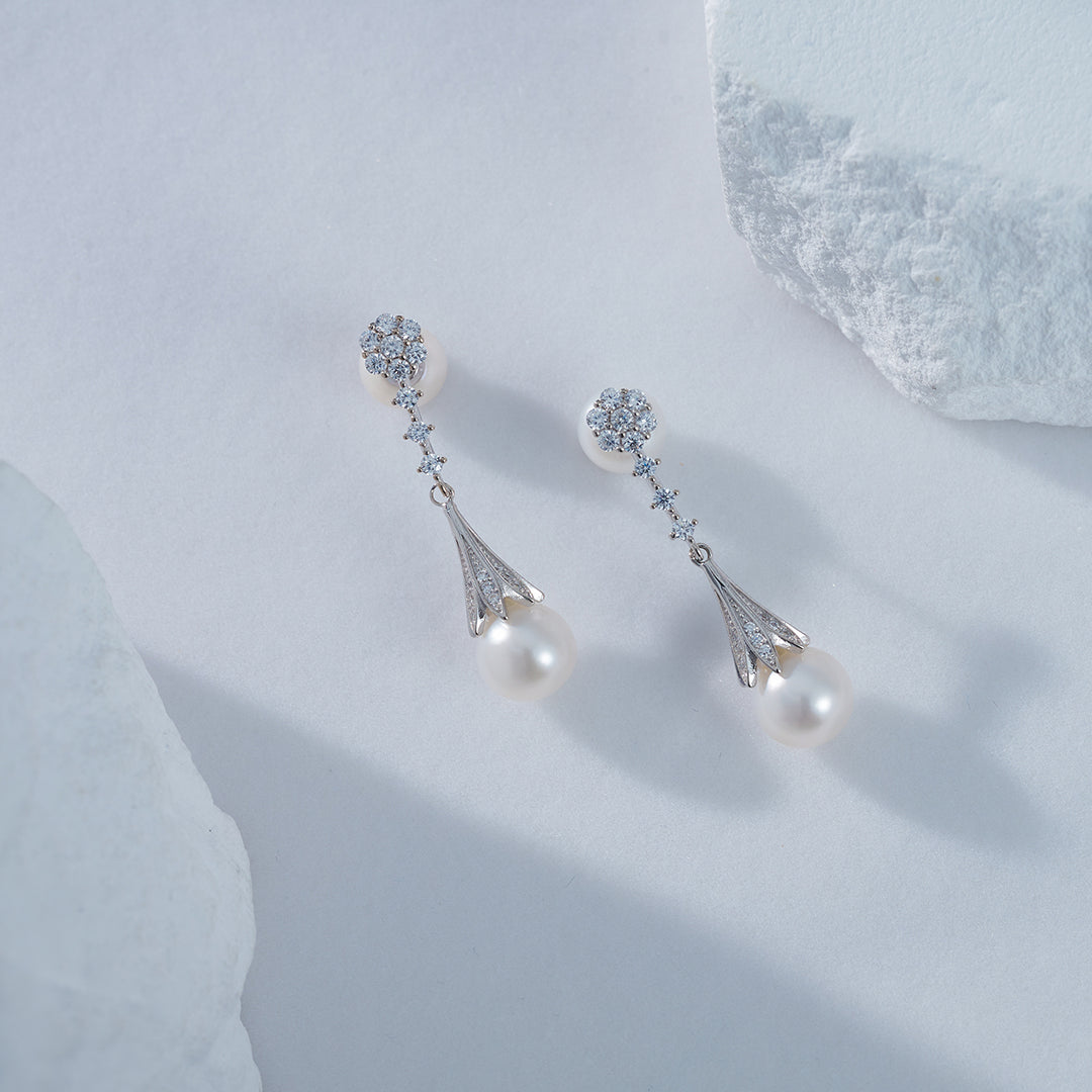 Elegant Freshwater Pearl Earrings WE00538 - PEARLY LUSTRE