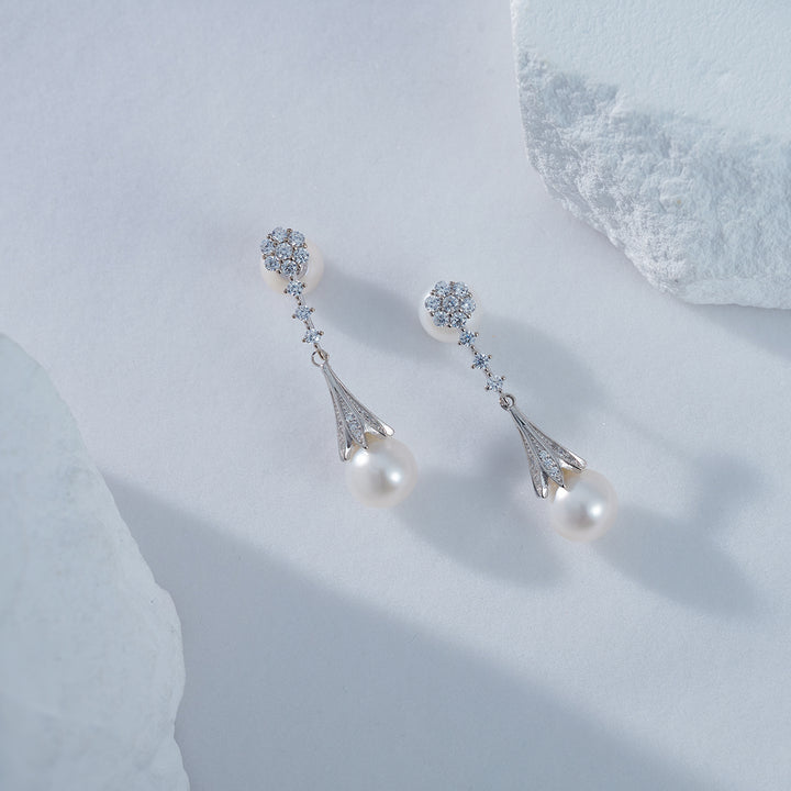 Elegant Freshwater Pearl Earrings WE00538 - PEARLY LUSTRE