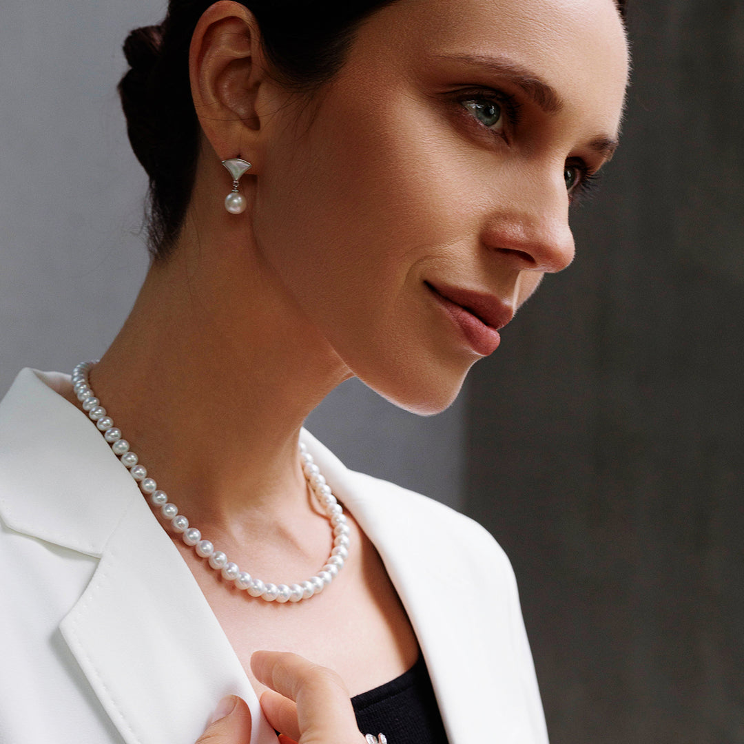 Elegant Freshwater Pearl Earrings WE00544 - PEARLY LUSTRE