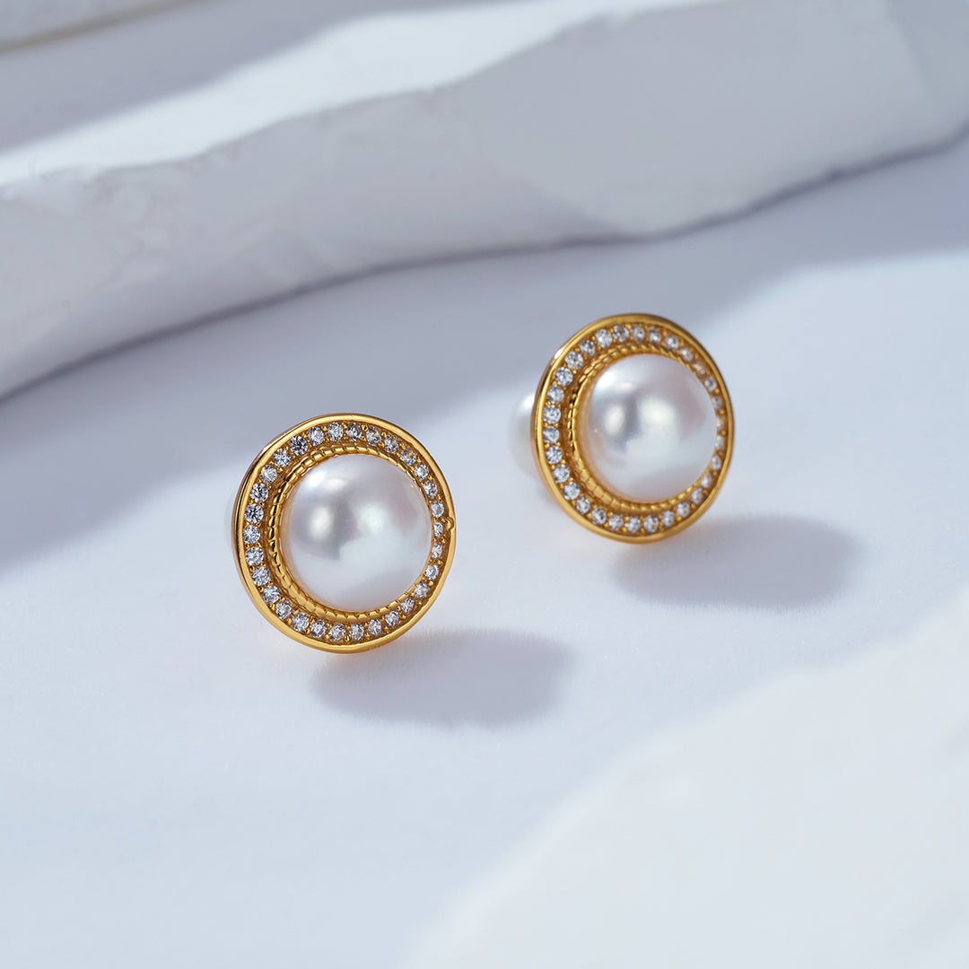 Asian Civilisations Museum Freshwater Pearl Earrings WE00432 | New Yorker Collection - PEARLY LUSTRE