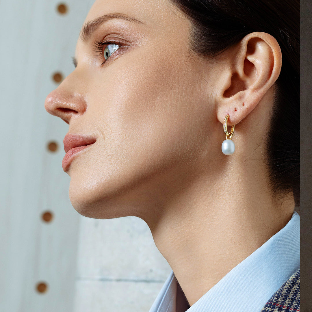 New Yorker Freshwater Pearl Earrings WE00557 - PEARLY LUSTRE