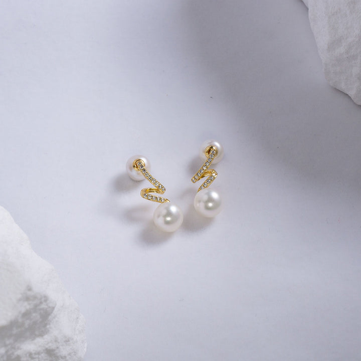 Elegant Freshwater Pearl Earrings WE00576 | S Collection - PEARLY LUSTRE