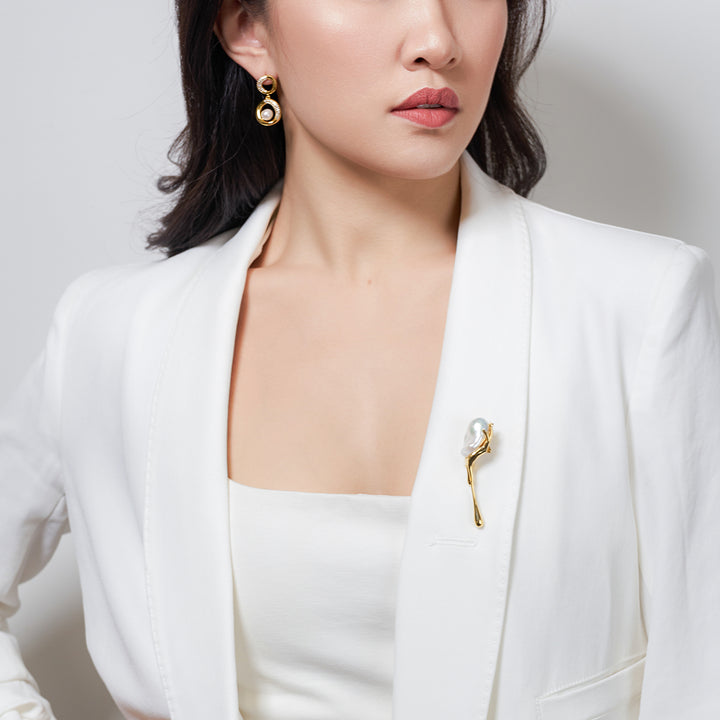 Elegant Freshwater Pearl Earrings WE00584 - PEARLY LUSTRE