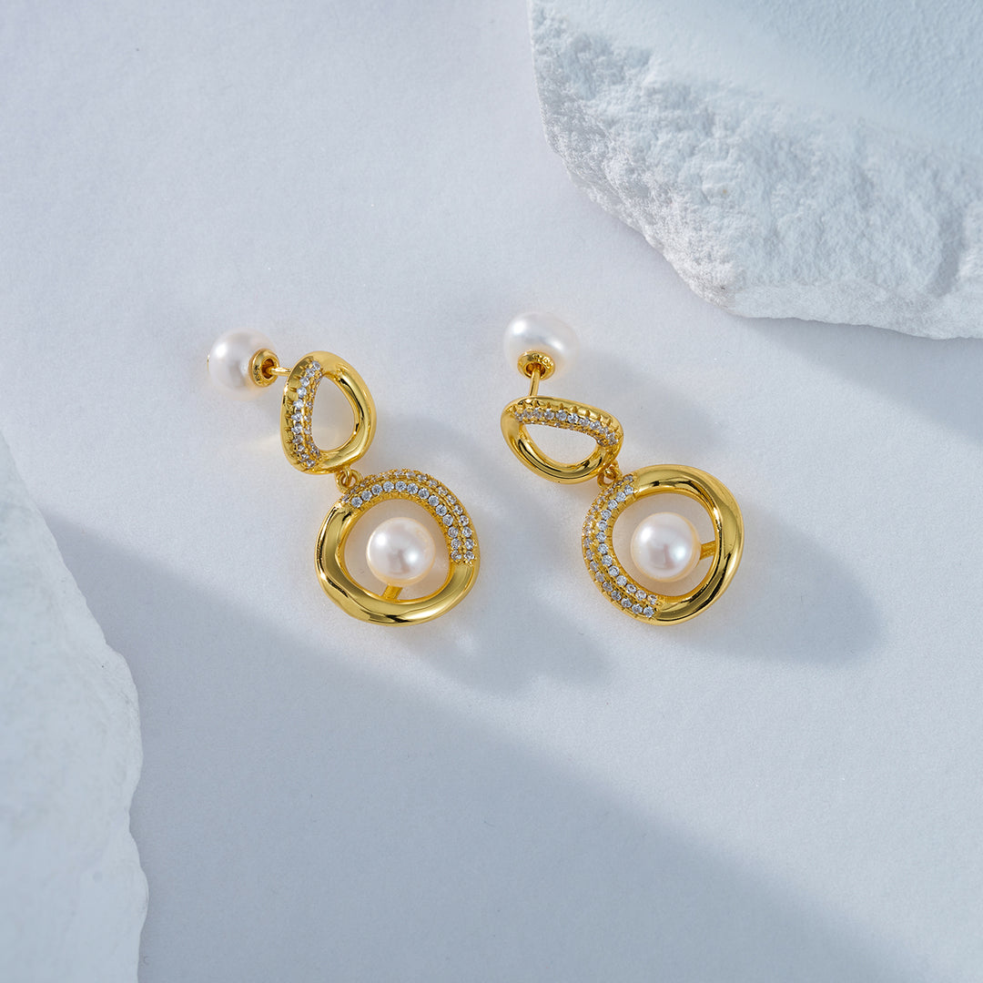 Elegant Freshwater Pearl Earrings WE00584 - PEARLY LUSTRE