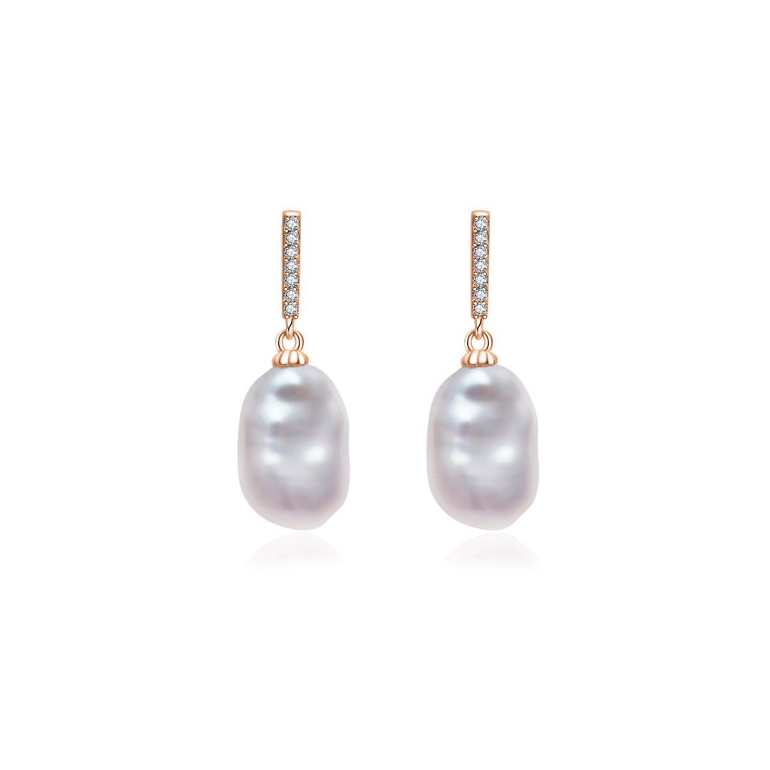 Elegant Keshi Freshwater Pearl Earrings WE00600 - PEARLY LUSTRE