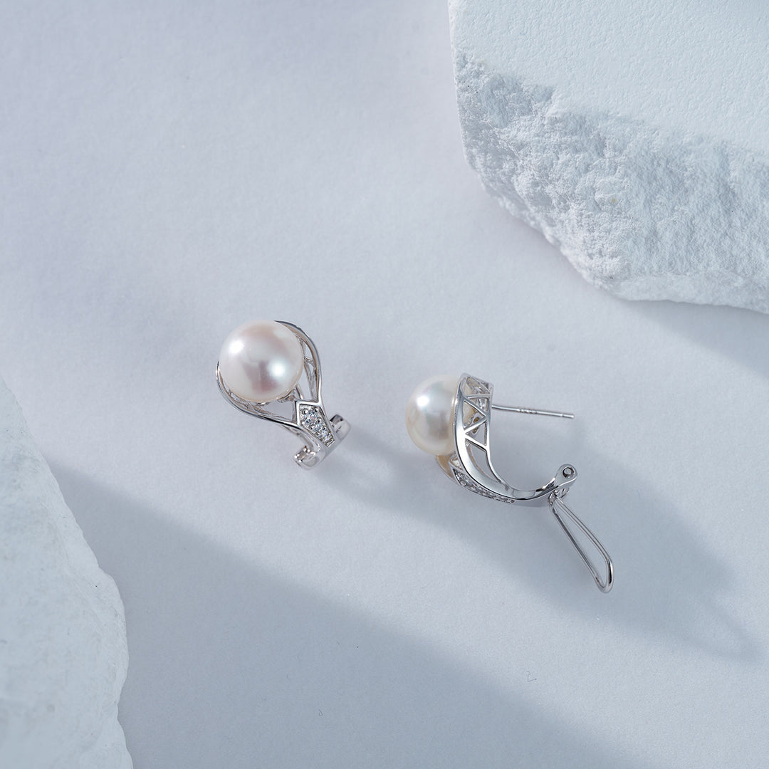 Elegant Freshwater Pearl Earrings WE00614 - PEARLY LUSTRE