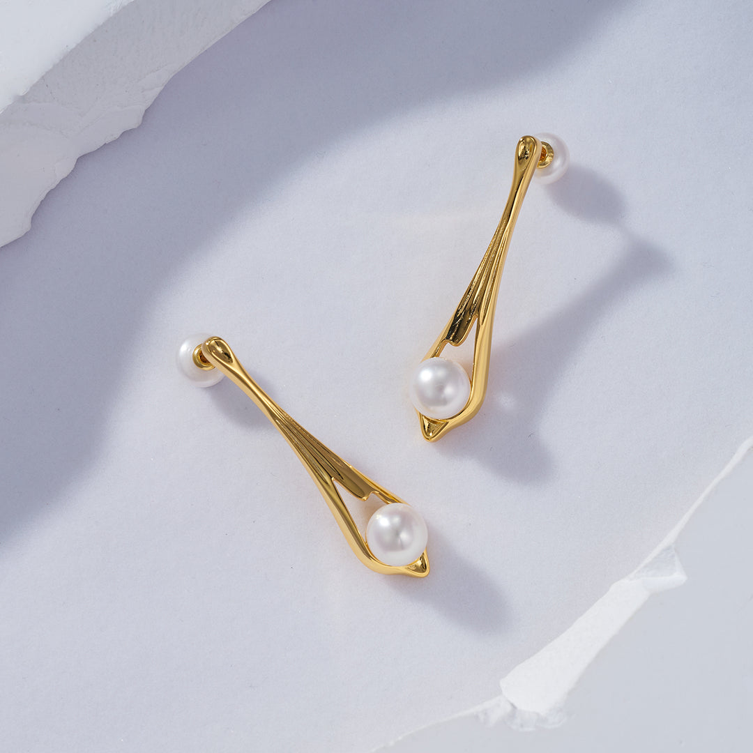 Top Grade Freshwater Pearl Earrings WE00628| FLUID - PEARLY LUSTRE