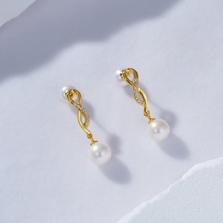 Elegant Freshwater Pearl Earrings WE00633 - PEARLY LUSTRE