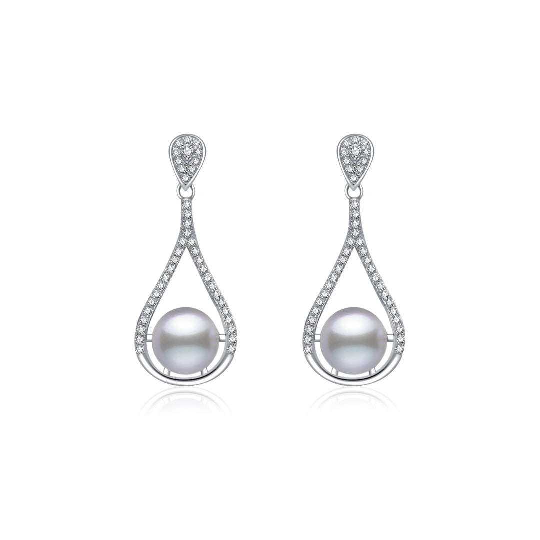 Elegant Freshwater Pearl Earrings WE00639 - PEARLY LUSTRE