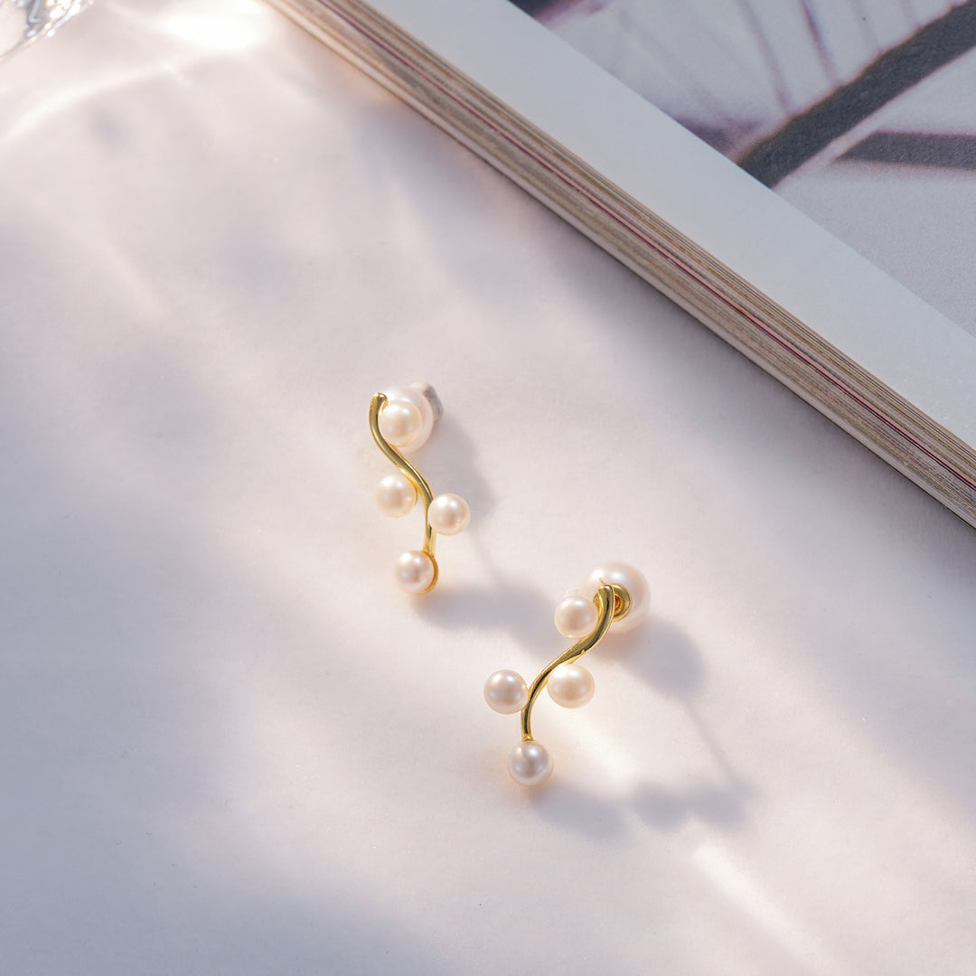 Elegant Freshwater Pearl Earrings WE00640 - PEARLY LUSTRE