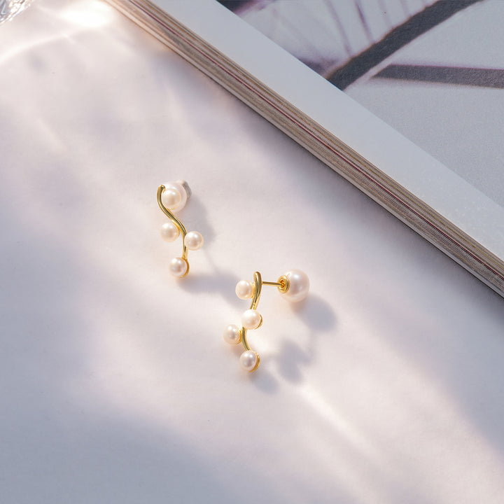 Elegant Freshwater Pearl Earrings WE00640 - PEARLY LUSTRE