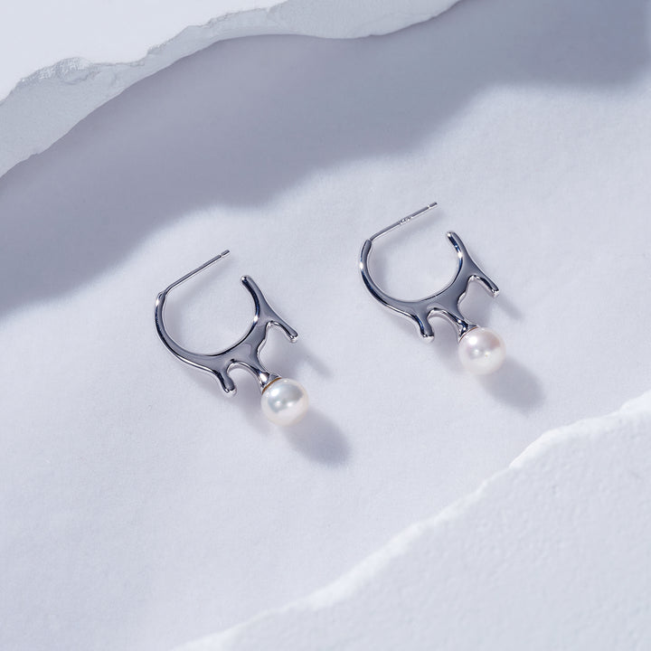 Top Grade Freshwater Pearl Earrings WE00649 | FLUID - PEARLY LUSTRE
