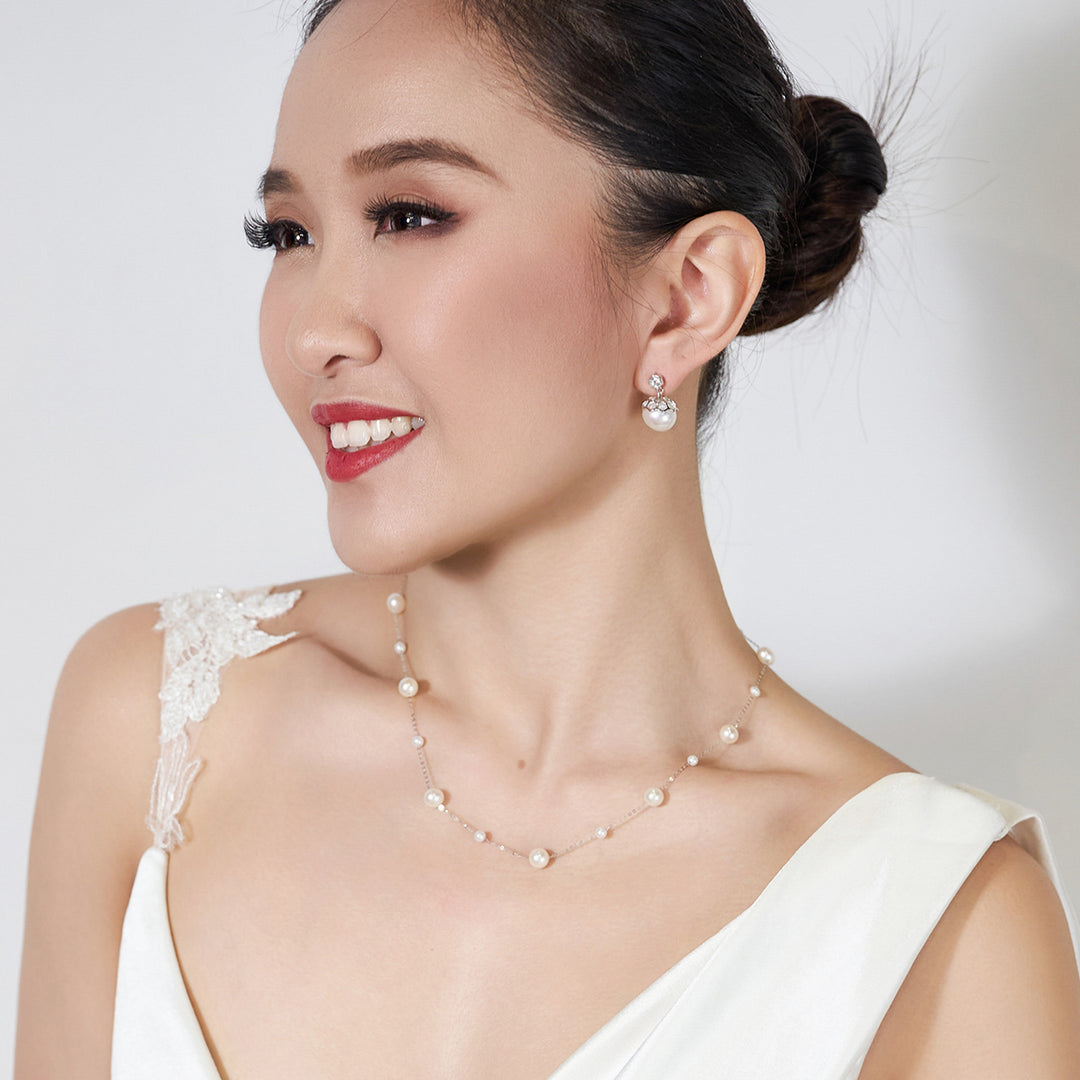 18K Solid Gold Freshwater Pearl Necklace KN00165 - PEARLY LUSTRE