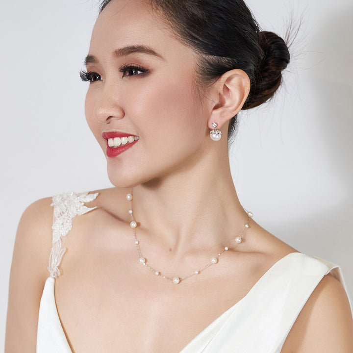 18K Solid Gold Freshwater Pearl Necklace KN00165 - PEARLY LUSTRE