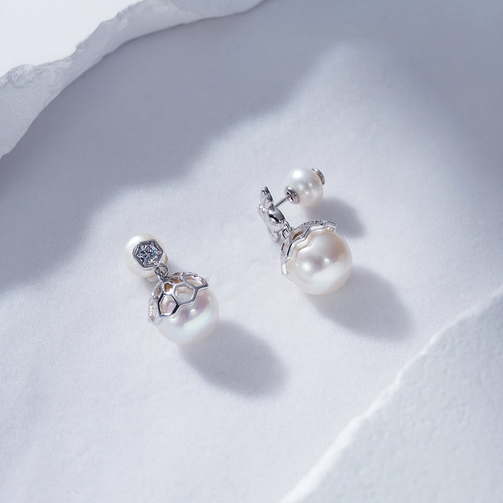 Top Grade Edison Pearl Earrings WE00652 | Bee-lieve - PEARLY LUSTRE