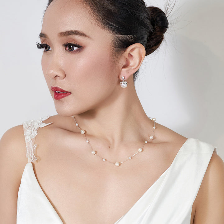 18K Solid Gold Freshwater Pearl Necklace KN00165 - PEARLY LUSTRE