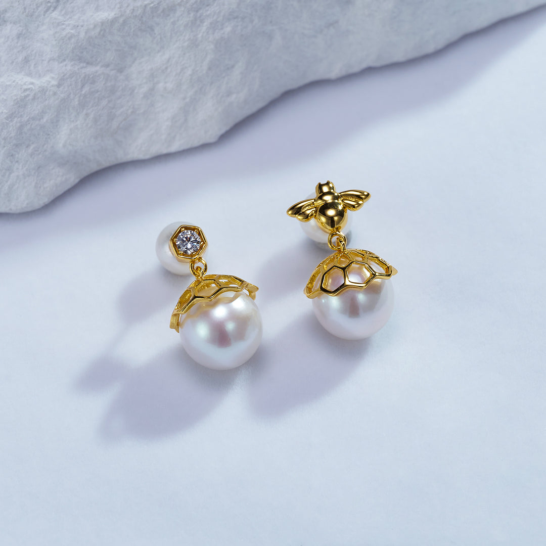 Top Grade Edison Pearl Earrings WE00653 | Bee-lieve - PEARLY LUSTRE