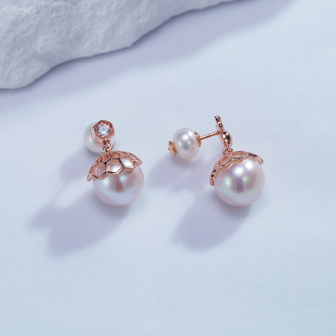 Top Grade Edison Pearl Earrings WE00654 | Bee-lieve - PEARLY LUSTRE