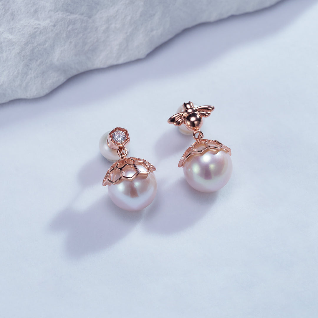 Top Grade Edison Pearl Earrings WE00654 | Bee-lieve - PEARLY LUSTRE