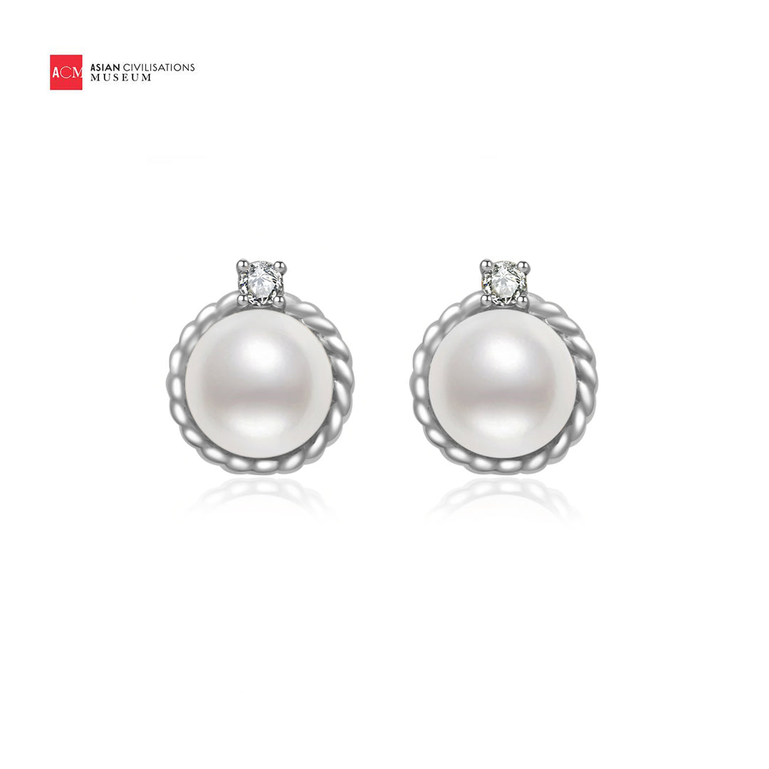 Asian Civilisations Museum Freshwater Pearl Earrings WE00661 - PEARLY LUSTRE