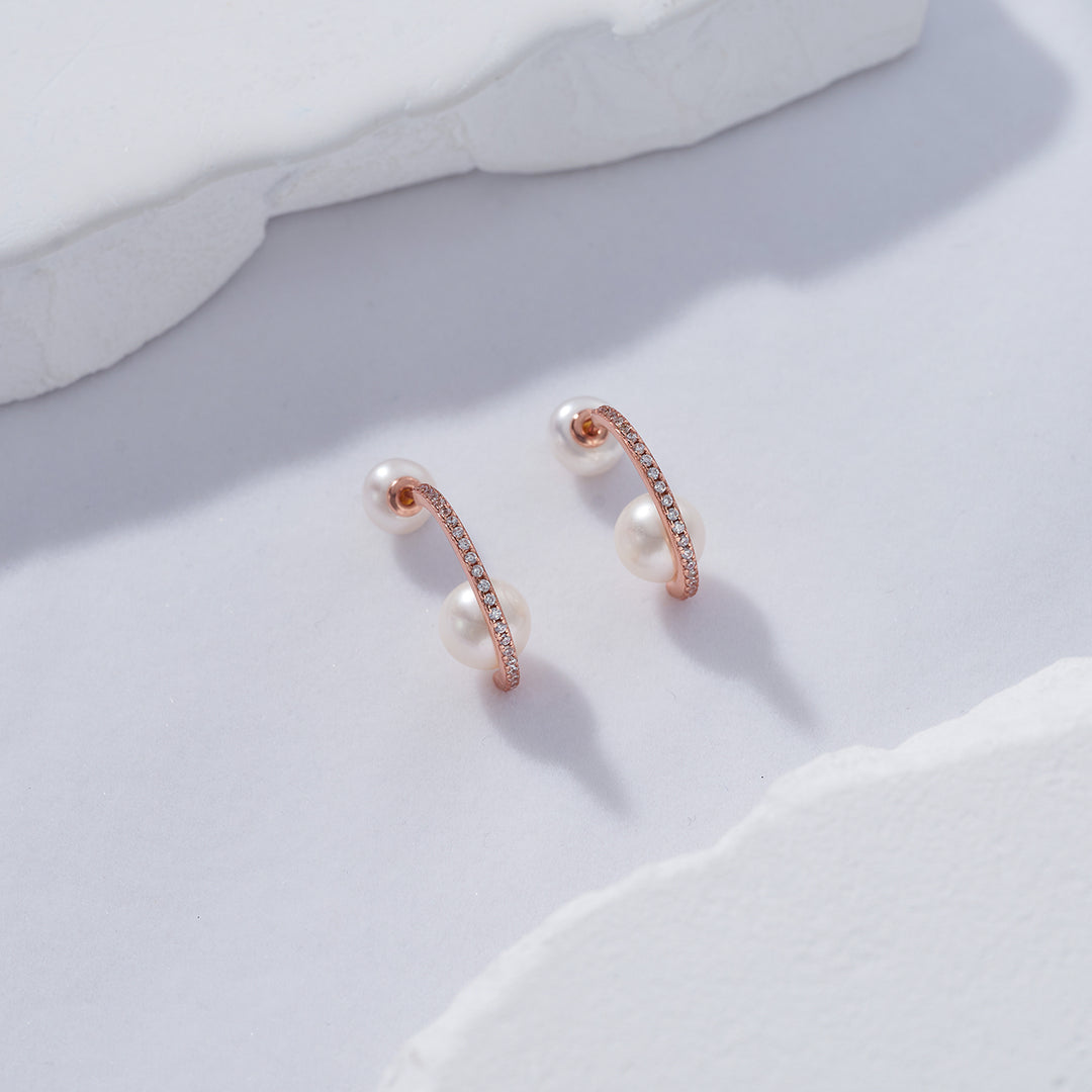 Elegant Freshwater Pearl Earrings WE00665 - PEARLY LUSTRE