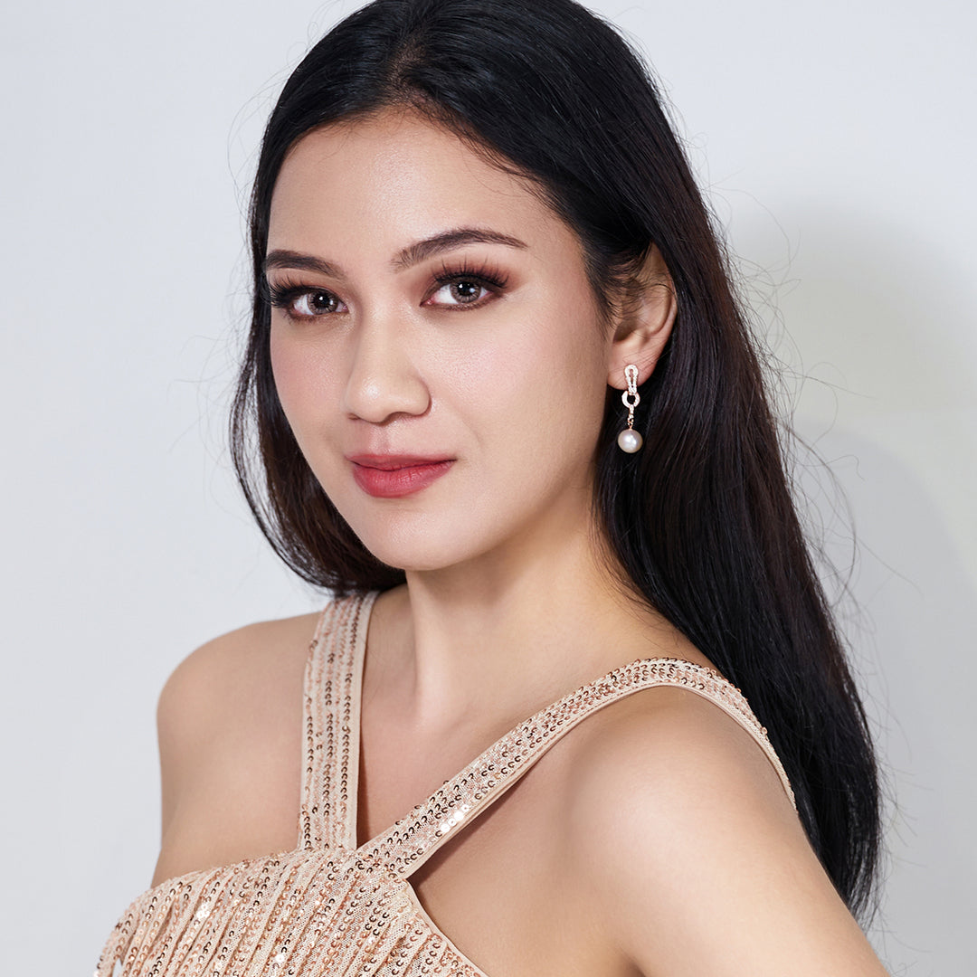 Elegant Freshwater Pearl Earrings WE00669 - PEARLY LUSTRE