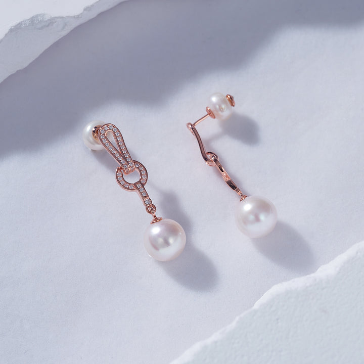 Elegant Freshwater Pearl Earrings WE00669 - PEARLY LUSTRE