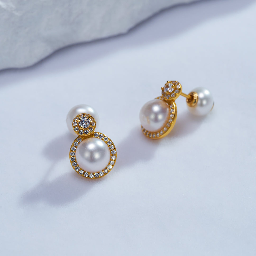 Elegant Freshwater Pearl Earrings WE00679 - PEARLY LUSTRE