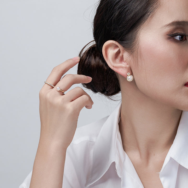 Elegant Freshwater Pearl Earrings WE00679 - PEARLY LUSTRE