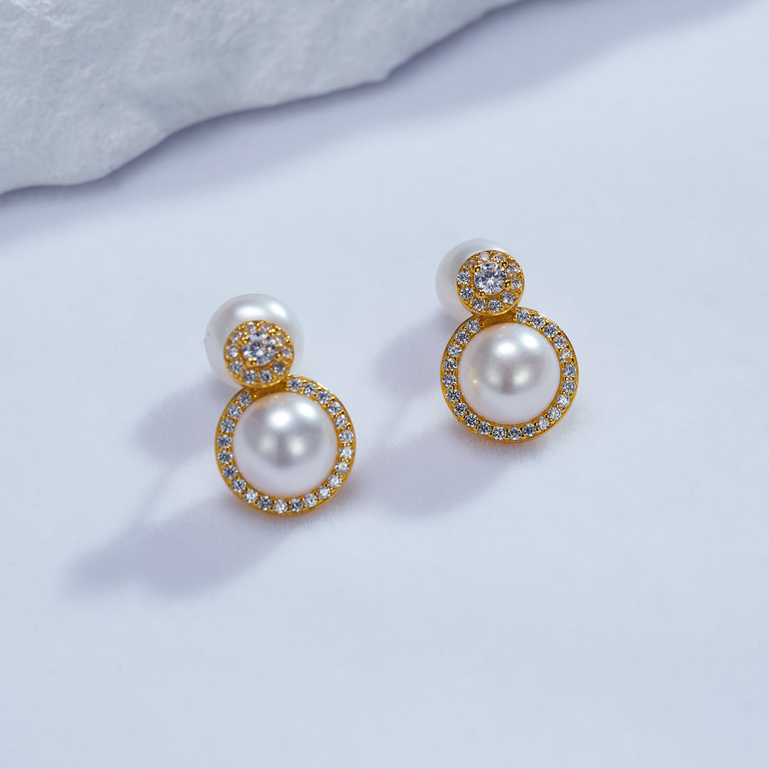 Elegant Freshwater Pearl Earrings WE00679 - PEARLY LUSTRE