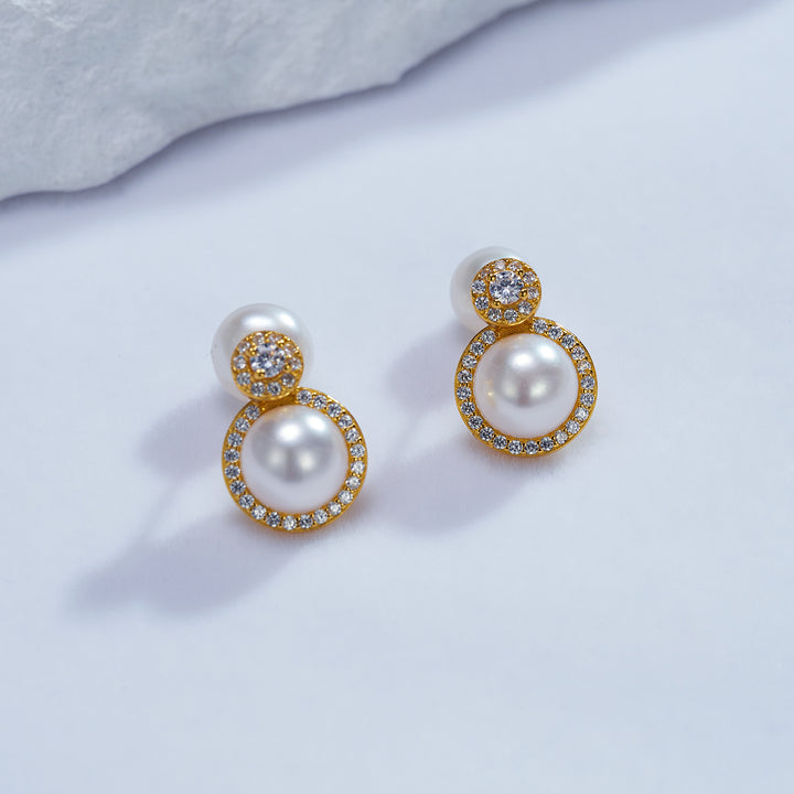 Elegant Freshwater Pearl Earrings WE00679 - PEARLY LUSTRE
