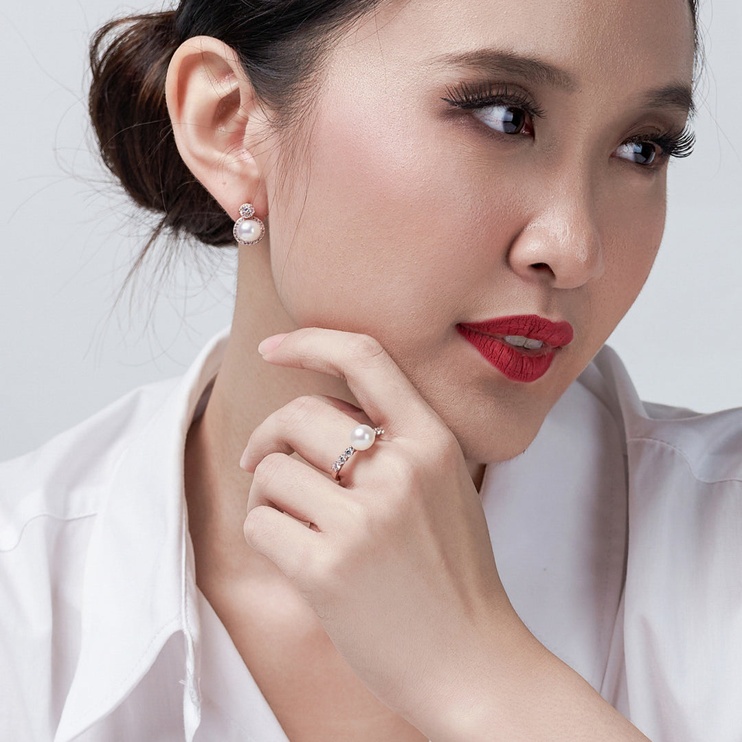 New Yorker Freshwater Pearl Ring WR00257 - PEARLY LUSTRE