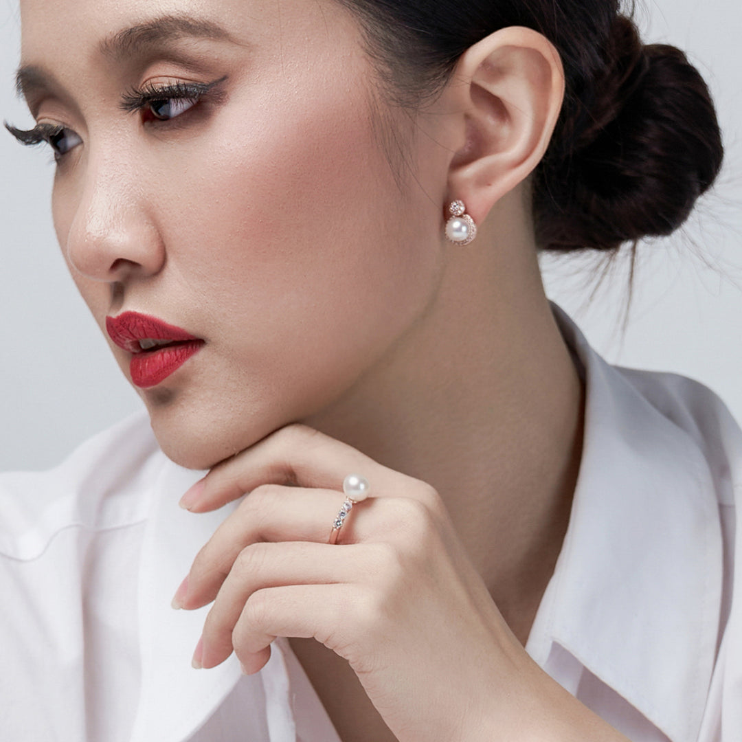 New Yorker Freshwater Pearl Ring WR00257 - PEARLY LUSTRE