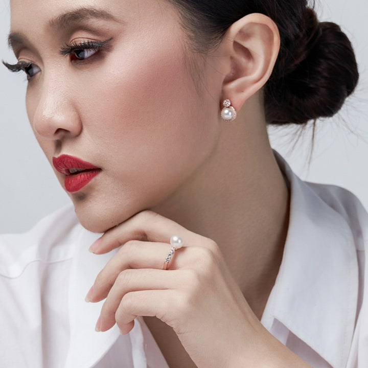 New Yorker Freshwater Pearl Ring WR00257 - PEARLY LUSTRE
