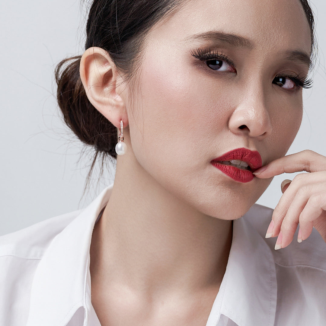 New Yorker Freshwater Pearl Earrings WE00681 - PEARLY LUSTRE