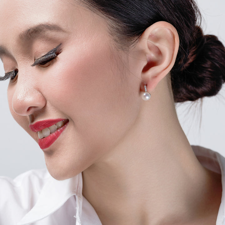 Elegant Freshwater Pearl Earrings WE00685 - PEARLY LUSTRE