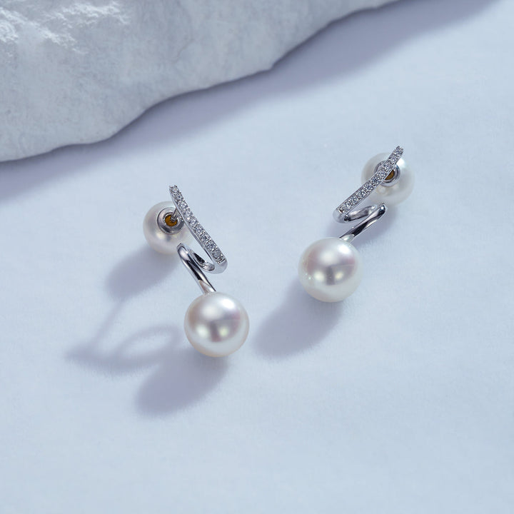 Top Grade Freshwater Pearl Necklace & Earrings Set WS00112 | S Collection - PEARLY LUSTRE