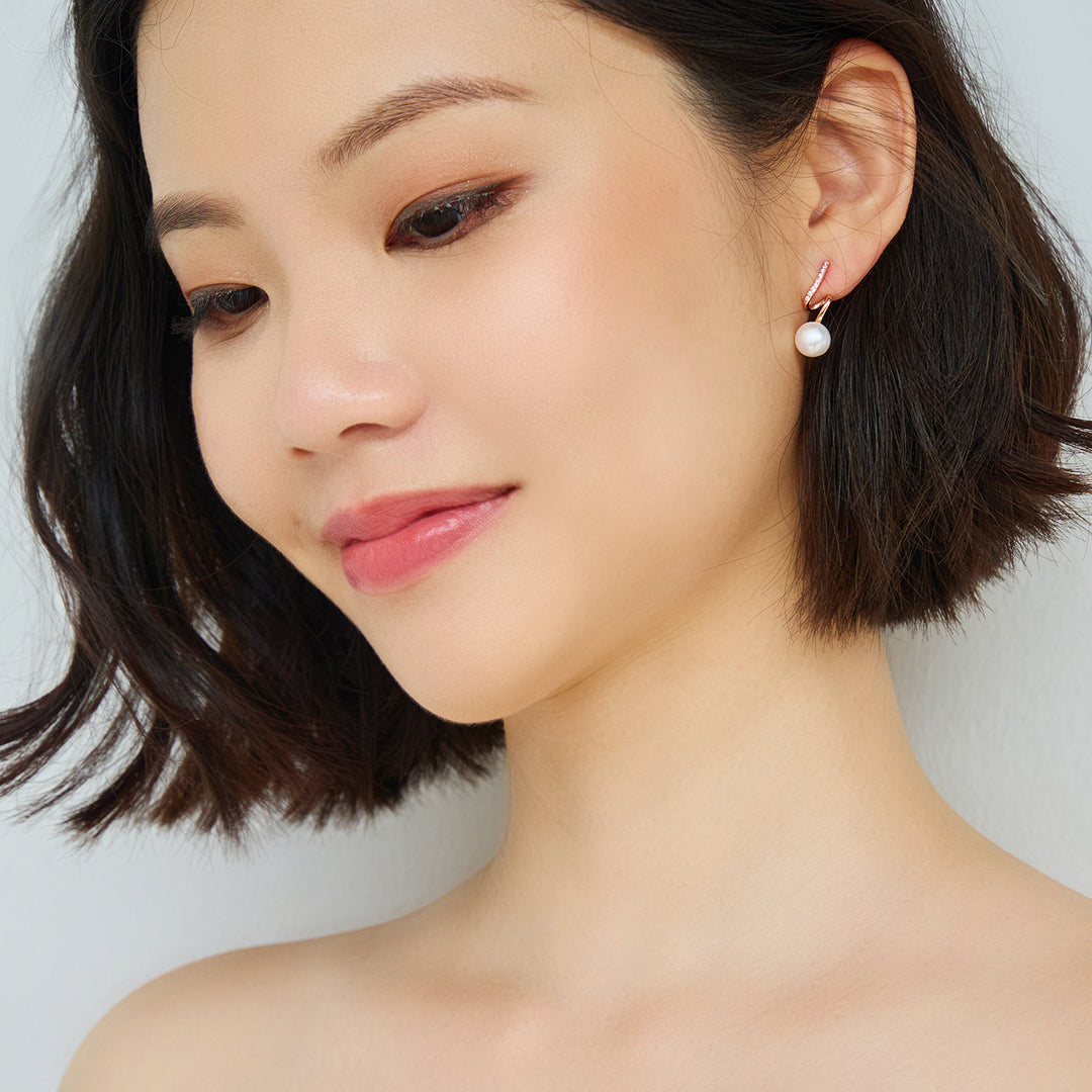 Top Grade Freshwater Pearl Earrings WE00689 | S Collection - PEARLY LUSTRE