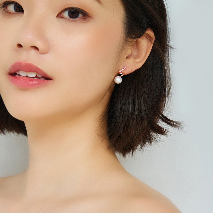 Top Grade Freshwater Pearl Earrings WE00689 | S Collection - PEARLY LUSTRE