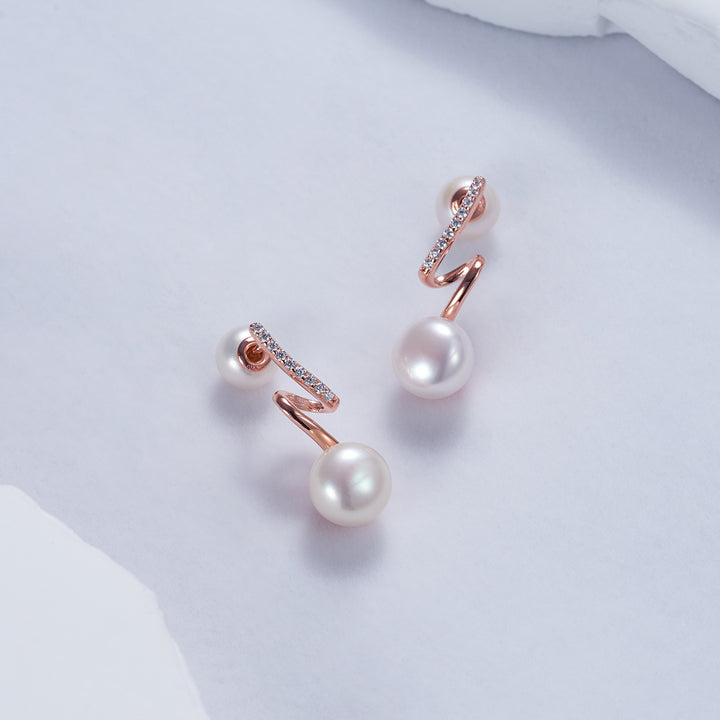 Top Grade Freshwater Pearl Necklace & Earrings Set WS00113 | S Collection - PEARLY LUSTRE