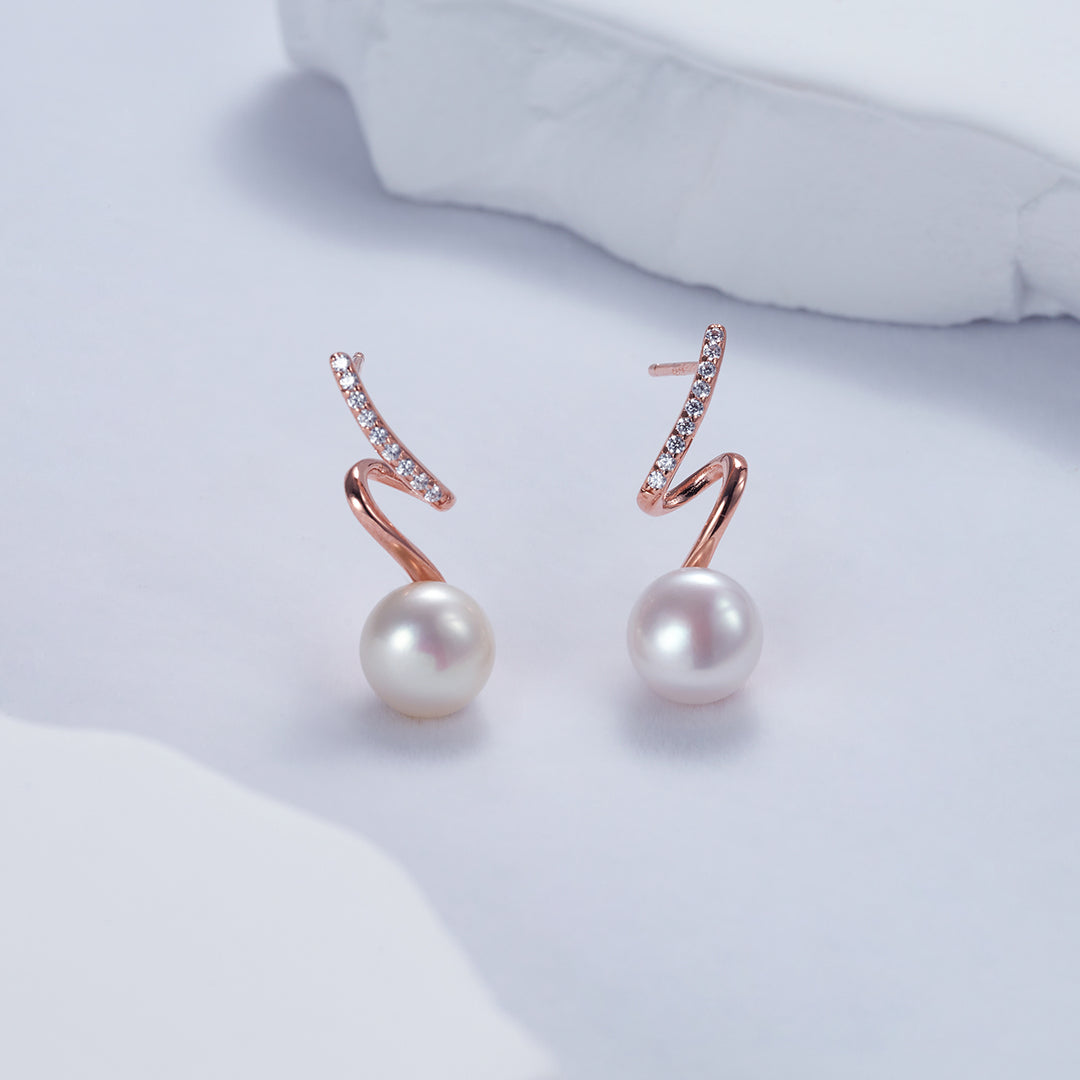 Top Grade Freshwater Pearl Necklace & Earrings Set WS00113 | S Collection - PEARLY LUSTRE