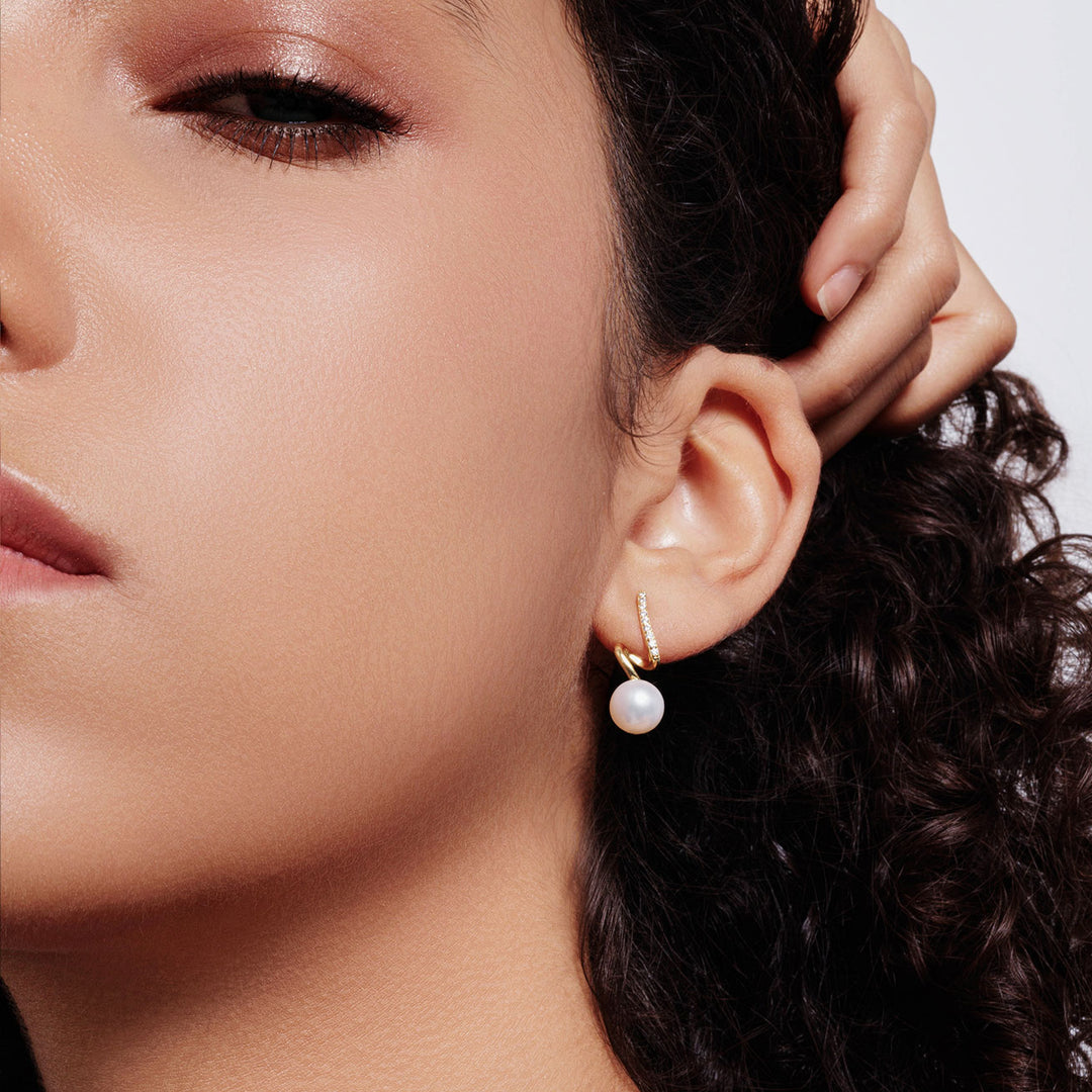 Top Grade Freshwater Pearl Earrings WE00690 | S Collection - PEARLY LUSTRE