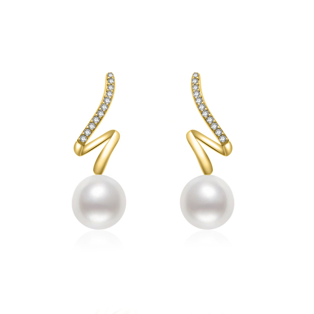Top Grade Freshwater Pearl Earrings WE00690 | S Collection - PEARLY LUSTRE