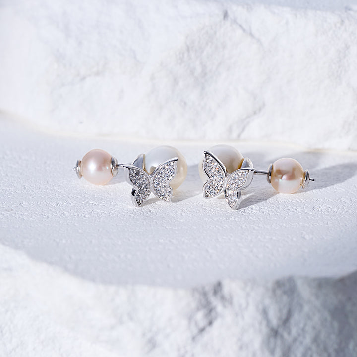 최고급 담수 진주 귀걸이 WE00691 | BUTTERFLY