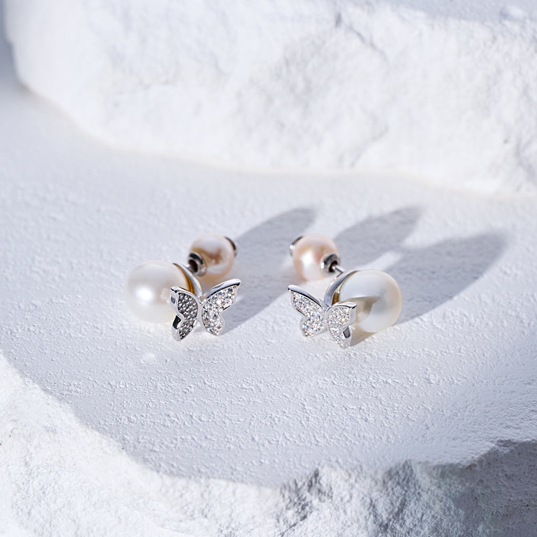 최고급 담수 진주 귀걸이 WE00691 | BUTTERFLY