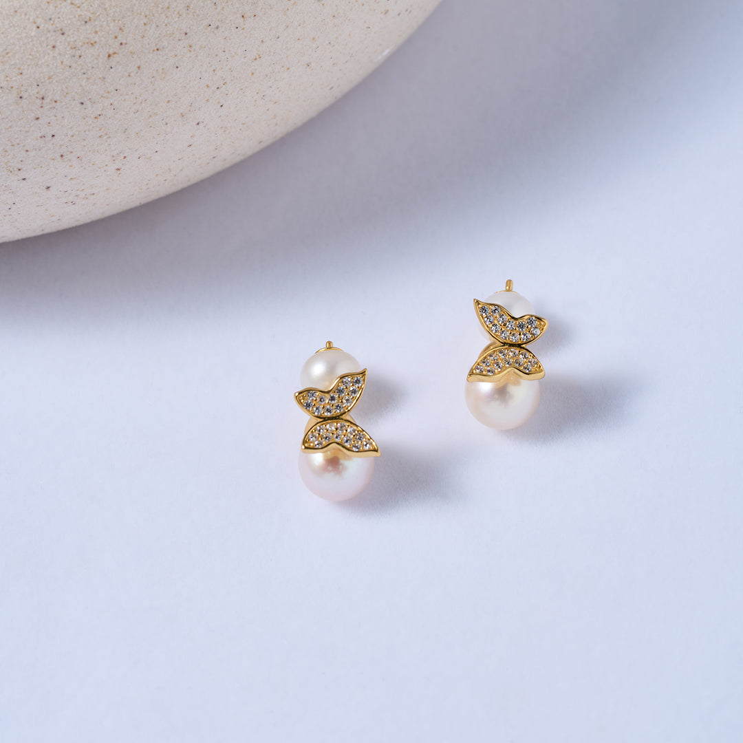 Top Grade Freshwater Pearl Earrings WE00693 | GARDENS - PEARLY LUSTRE