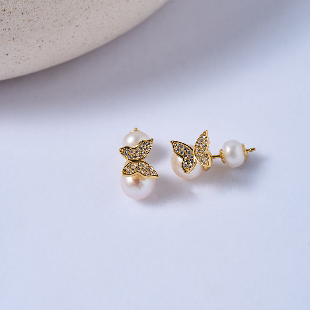 Top Grade Freshwater Pearl Earrings WE00693 | GARDENS - PEARLY LUSTRE